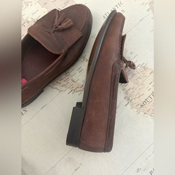 G.H.BASS Leather Tassel Kilt Loafers WIDE Width Men’s 10 E Whiskey - Picture 5 of 11